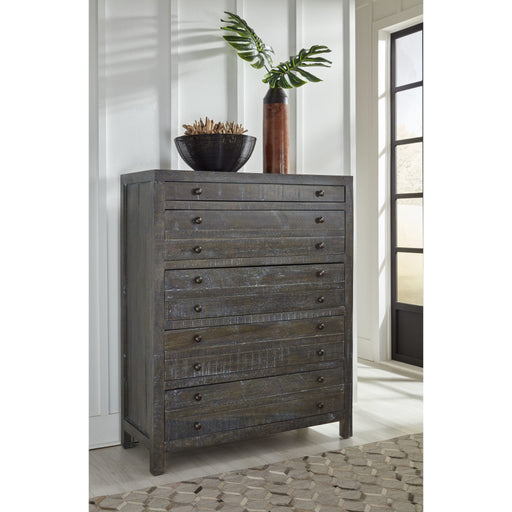 Modus Townsend Solid Wood Five Drawer Chest in Gunmetal (2024)Main Image