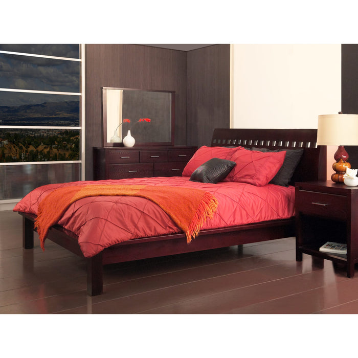 Modus Veneto Wood Platform Bed in Espresso Image 1