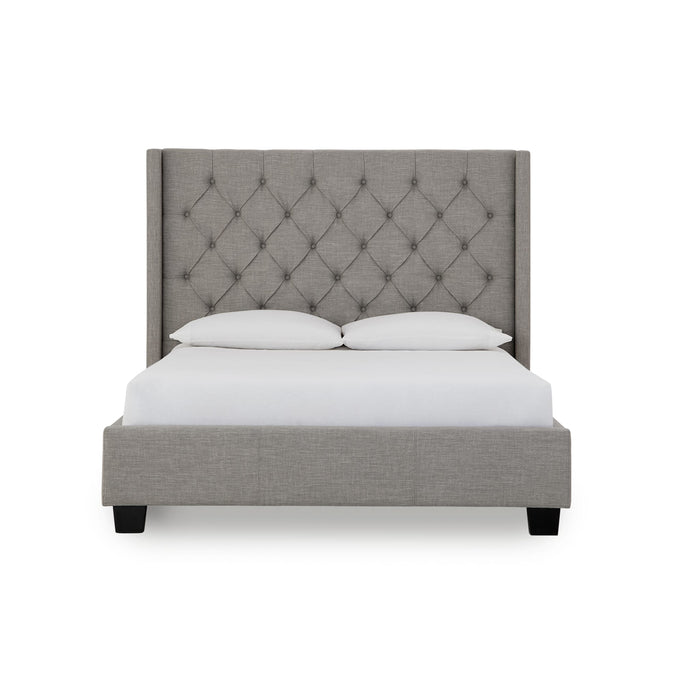 Modus Verona Upholstered Platform Bed in Speckled Grey Image 2