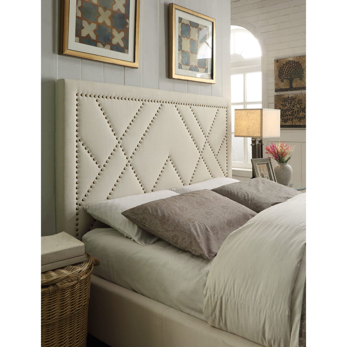 Modus Vienne Nailhead Patterned Upholstered Headboard in Powder Main Image