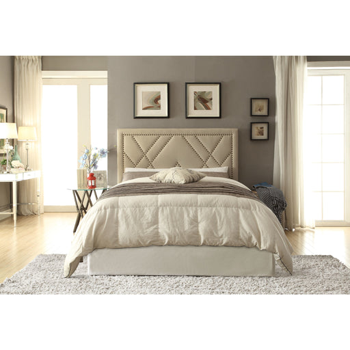 Modus Vienne Nailhead Upholstered Platform Storage Bed in Powder Image 1