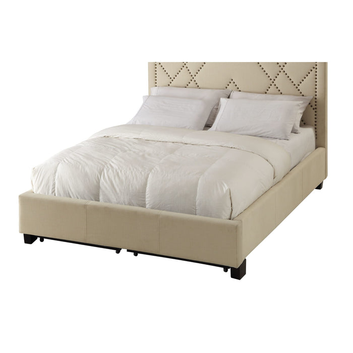 Modus Vienne Nailhead Upholstered Platform Storage Bed in Powder Image 4