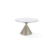 Modus Winston Stone Top Metal Base Round Dining Table in Oat Milk and Champagne Image 1