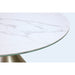 Modus Winston Stone Top Metal Base Round Dining Table in Oat Milk and Champagne Image 2