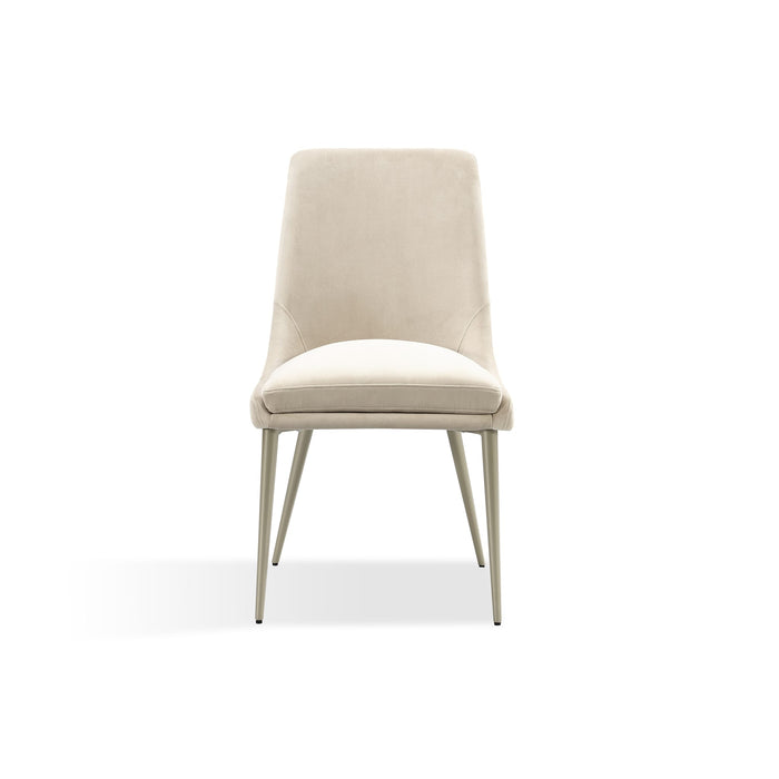 Modus Winston Upholstered Metal Leg Dining Chair in Cream and Champagne Image 1