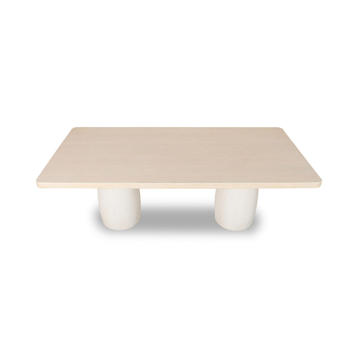 Modus Zinnia Plaster Base Wood Top Dining Table in White Sand and Ivory Image 3