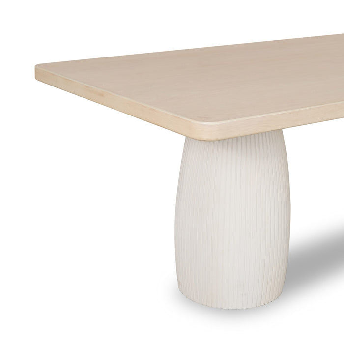 Modus Zinnia Plaster Base Wood Top Dining Table in White Sand and Ivory Image 4