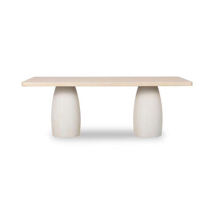 Modus Zinnia Plaster Base Wood Top Dining Table in White Sand and Ivory Main Image