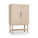 Modus Zinnia Two Door Ash Wood Bar Cabinet in White Sand Image 1