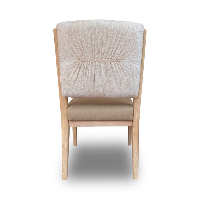 Modus Zinnia Upholstered Dining Chair in White Sand, Buttermilk Leather and Dune Chenille Image 3