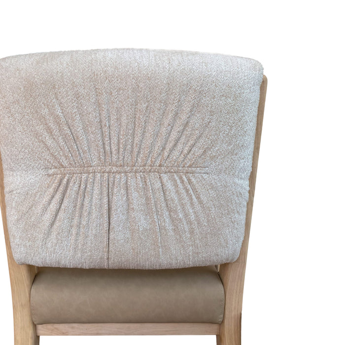 Modus Zinnia Upholstered Dining Chair in White Sand, Buttermilk Leather and Dune Chenille Image 4