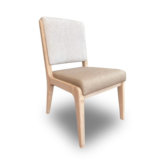 Modus Zinnia Upholstered Dining Chair in White Sand, Buttermilk Leather and Dune Chenille Main Image