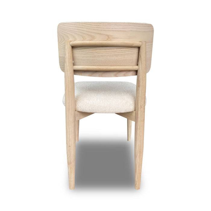 Modus Zinnia Wood Back Dining Chair in White Sand and Dune Chenille Image 3