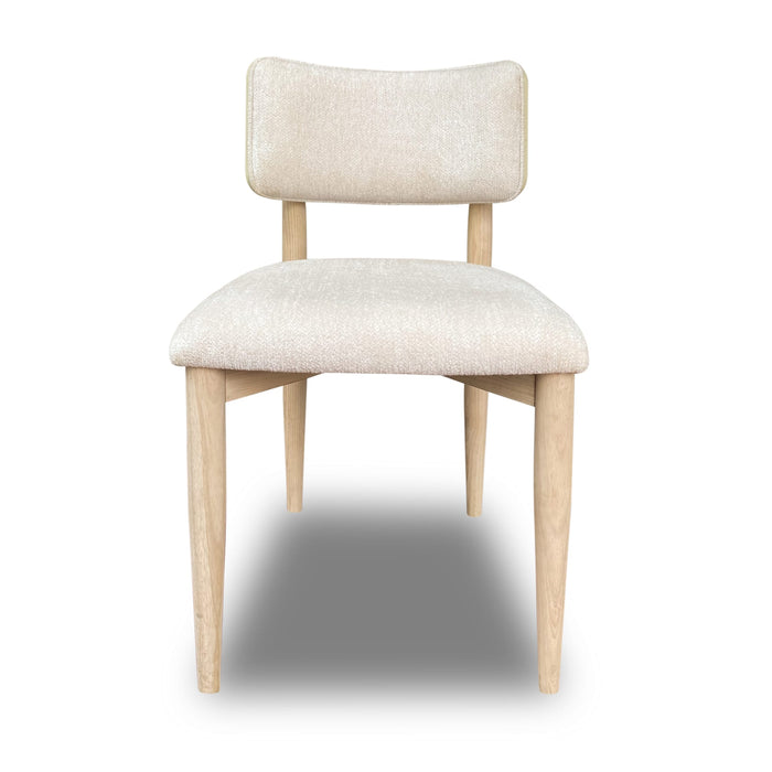 Modus Zinnia Wood Back Dining Chair in White Sand and Dune Chenille Main Image