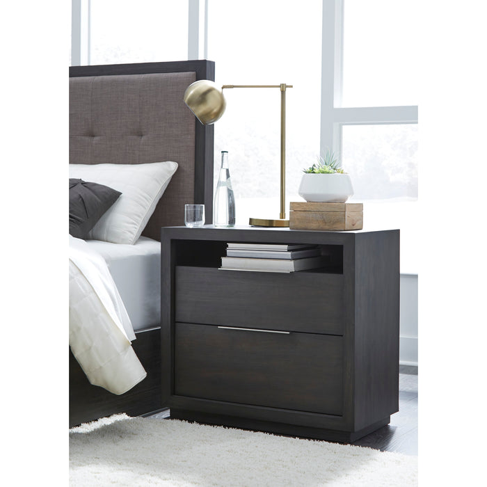 Modus Furniture Oxford Two Drawer Nightstand in Basalt Grey 655450193996 AZU581 Main Image