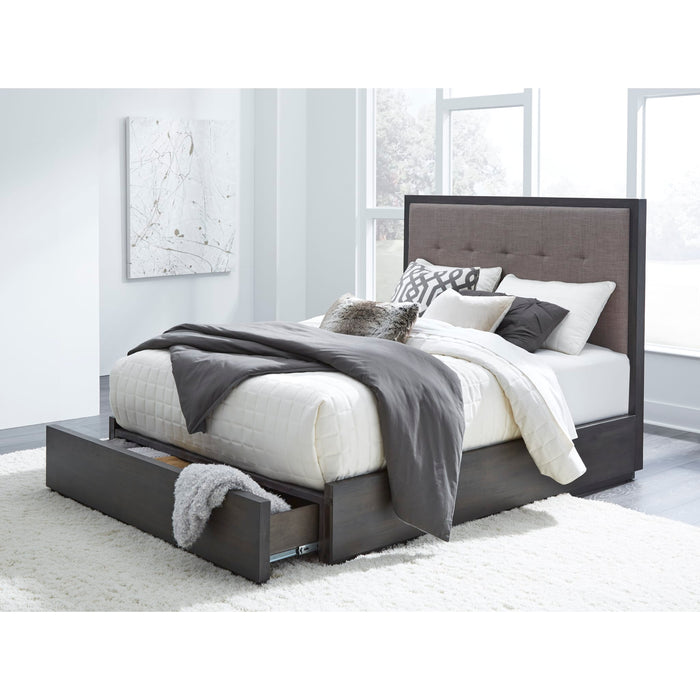 Modus Furniture Oxford Upholstered Footboard Storage Bed in Dolphin  AZU5S D Main Image