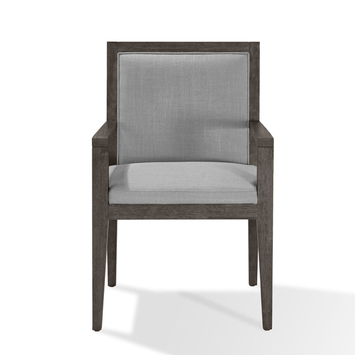 Modus Furniture Modesto Wood Frame Upholstered Arm Chair in Koala Linen and French Roast 655450331275 FPBL64 Image 4