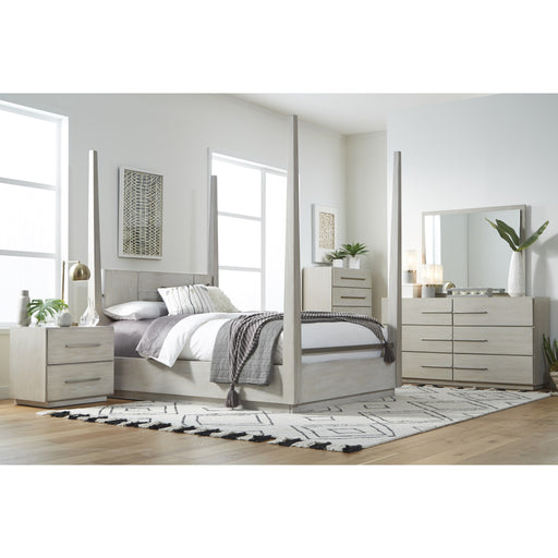 Modus Furniture Destination Wood Poster Bed in Cotton Grey  DEZ7J  Image 1