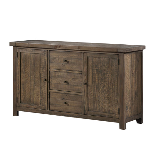 Modus Furniture Autumn Solid Wood Three Drawer Two Door Sideboard in Flint Oak 655450240980 8FJ873 Image 1