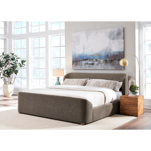 Modus Furniture Kiki Upholstered Platform Bed in Pumpernickel Boucle  MQRVH  Image 1