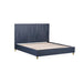 Modus Furniture Argento Wave-Patterned Bed in Navy Blue and Burnished Brass  9DKBH  Image 9