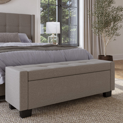 Modus Furniture Madeleine Tufted Storage Bench in Dolphin Linen 655450399763 3ZH3887 Image 1