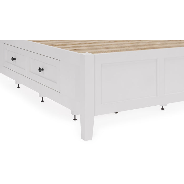 Modus Furniture Grace Four Drawer Platform Storage Bed in Snowfall White  PNRAD  Image 3