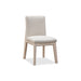 Modus Furniture Liv Solid Wood Dining Chair in White Sand and Natural Linen 655450450556 QHTP63A Image 1