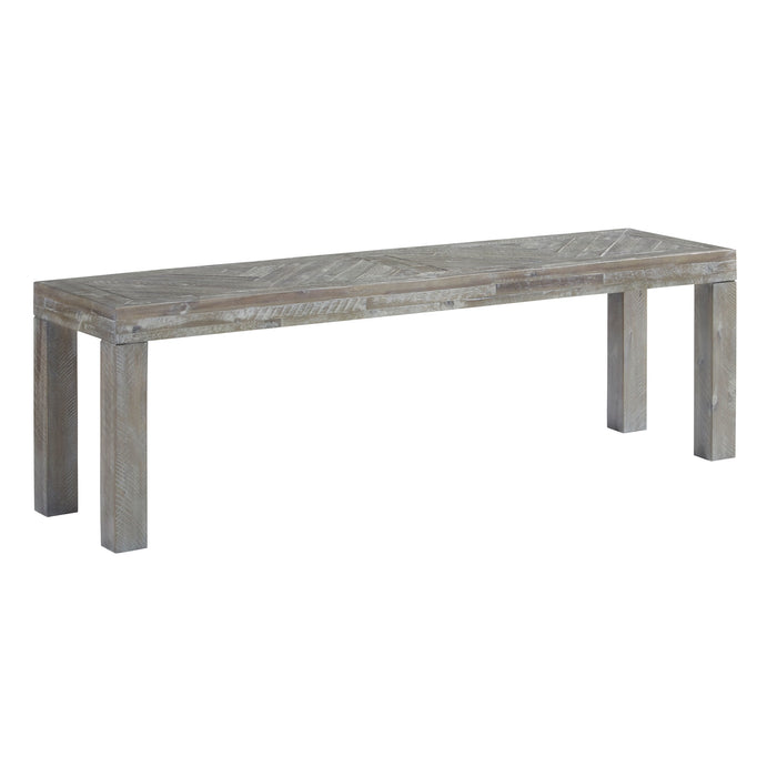 Modus Furniture Herringbone Solid Wood Dining Bench in Rustic Latte 655450244339 5QS371 Image 2