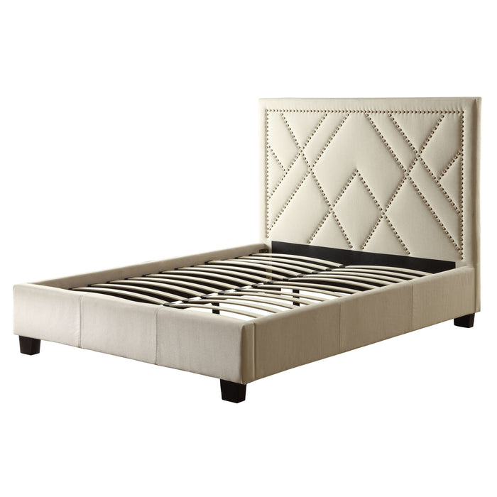 Modus Furniture Vienne Nailhead Upholstered Platform Bed in Powder  3Z45L 20 Image 4