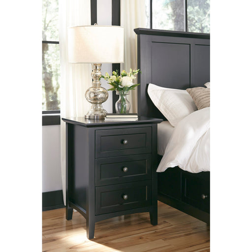 Modus Furniture Paragon Three-Drawer Nightstand in Black 655450158049 4N0281 Main Image