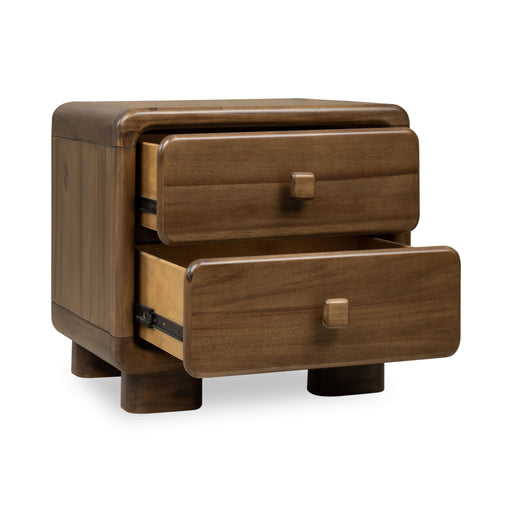 Modus Furniture Boka Two Drawer Acacia Wood Nightstand in Impala  655450474736 TVXU81 Image 1