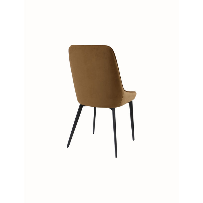 Modus Furniture Lucia Upholstered Dining Chair in Cognac Velvet and Black Metal 655450406324 LEPJ64 Image 2