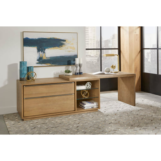 Modus Furniture One Live Edge Edge Executive Desk in White Oak and Glass 655450404610 JVLH12 Main Image