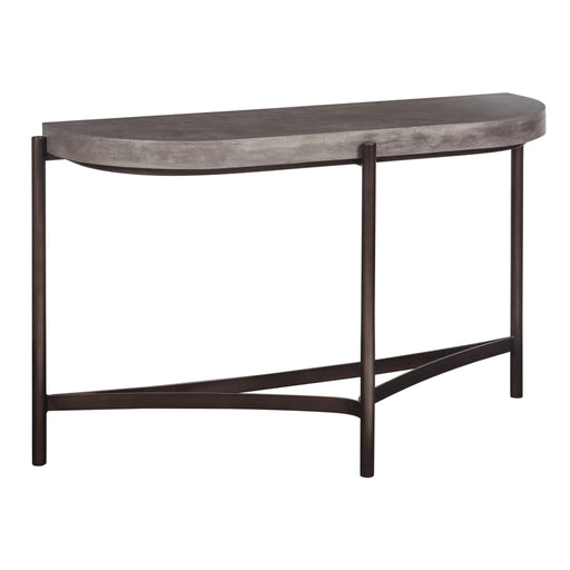 Modus Furniture Lyon Semi-circular Natural Concrete and Metal Console Table 655450173516 A89423 Image 1