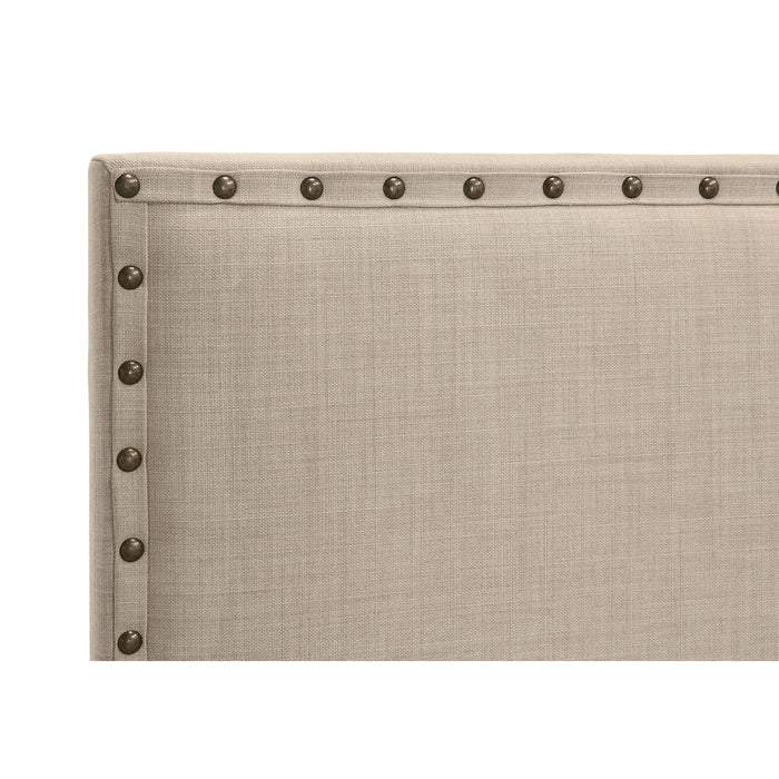 Modus Furniture Tavel Nailhead Upholstered Headboard in Toast Linen  3ZL7L BH12 Image 6