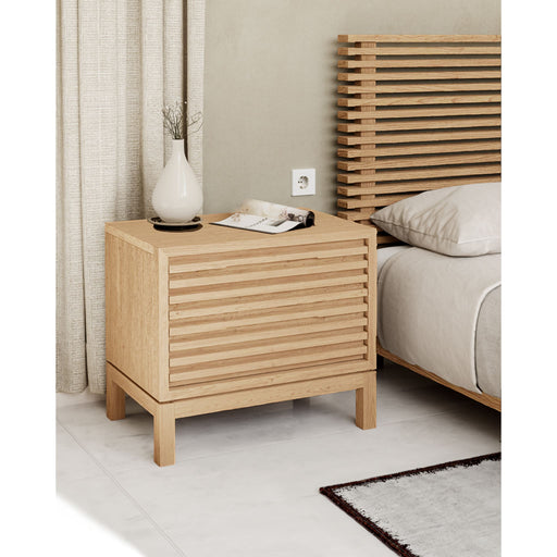 Modus Furniture Tanner Two Drawer Ash Wood Nightstand in Flaxen 655450444456 QPUD81 Image 1