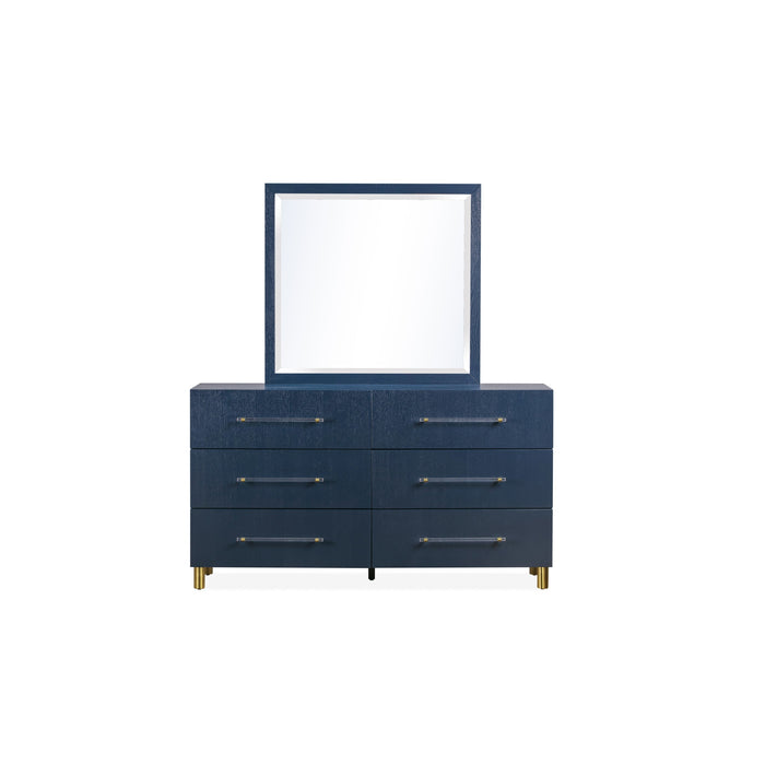 Modus Furniture Argento Beveled Glass Wall or Dresser Mirror in Navy Blue 655450368271 9DKB83 Image 3