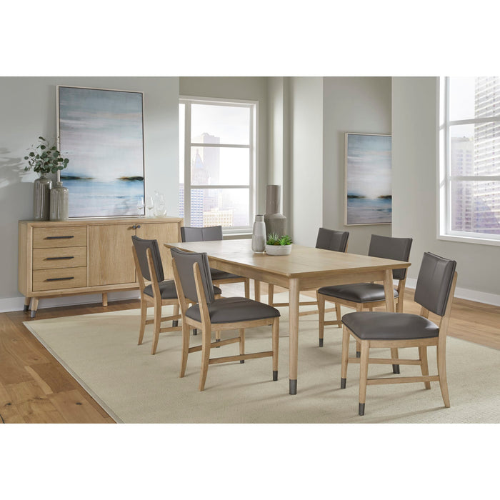 Modus Furniture Franklin Dining Chair in Au Natural and Gray Leather 655450393846 MXNK63 Image 1