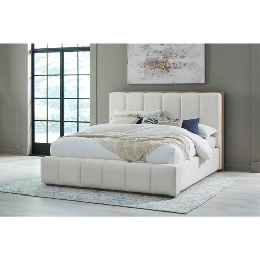 Modus Furniture Gardenia Wood Frame Upholstered Platform Bed in Cotton and Chai  SDTKH  Main Image