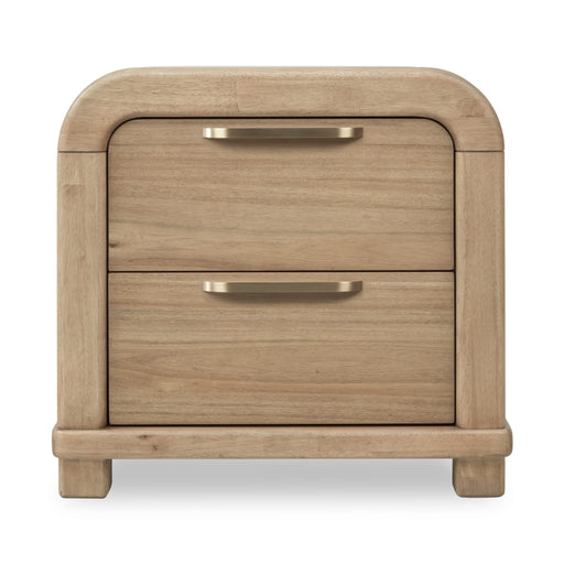 Modus Furniture Kione Two Drawer Acacia Wood Nightstand in Lioness 655450475535 TXXW81B Main Image