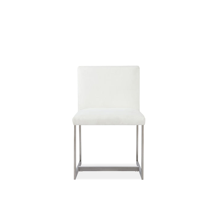 Modus Furniture Eliza Upholstered Dining Chair in Pearl and Brushed Stainless Steel 655450349935 5WT763 Image 3