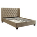 Modus Furniture Levi Tufted Platform Bed in Toast Linen  3ZL7L 46 Image 7