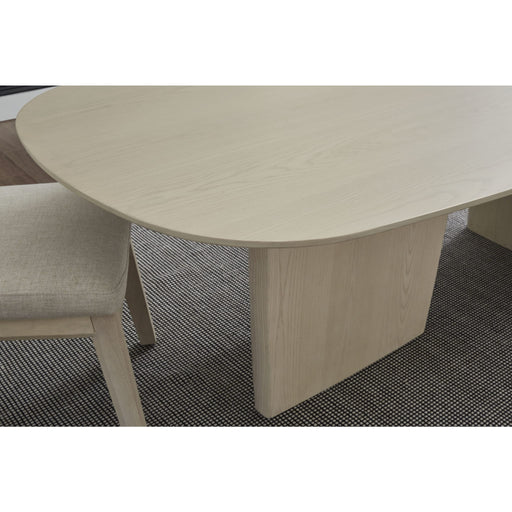 Modus Furniture Liv Ash Wood Oval Dining Table in White Sand 655450444081 QHTP61 Image 1