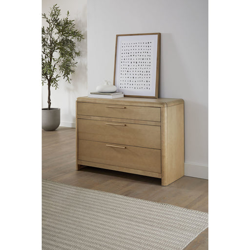 Modus Furniture Furano Three Drawer Ash Wood Bachelor Chest in Ginger 655450441134 QDTW85 Main Image