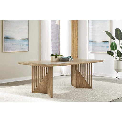 Modus Furniture Sumner Double Pedestal Oak Dining Table in Natural 655450401497 NDMT60 Main Image