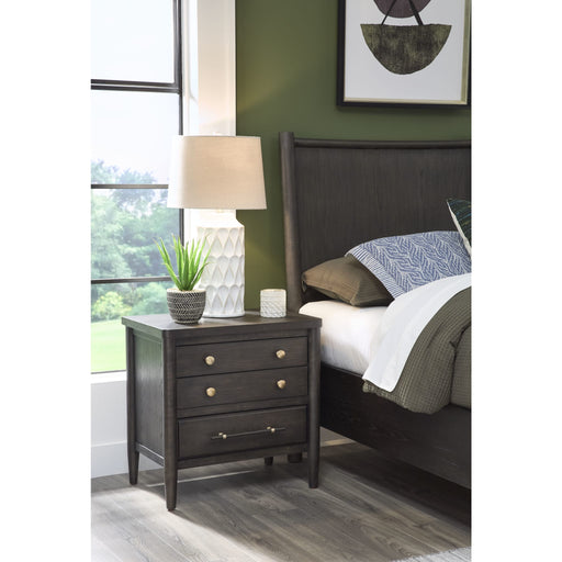 Modus Furniture Rockport Three Drawer Large Nightstand in Yin 655450437946 QBTS81 Main Image