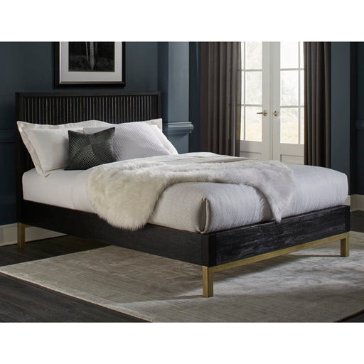 Modus Furniture Kentfield Solid Wood Platform Bed in Black Drifted Oak  8ZU5P  Main Image