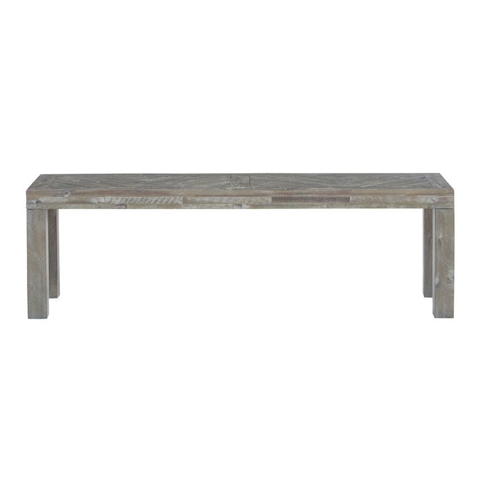 Modus Furniture Herringbone Solid Wood Dining Bench in Rustic Latte 655450244339 5QS371 Image 3