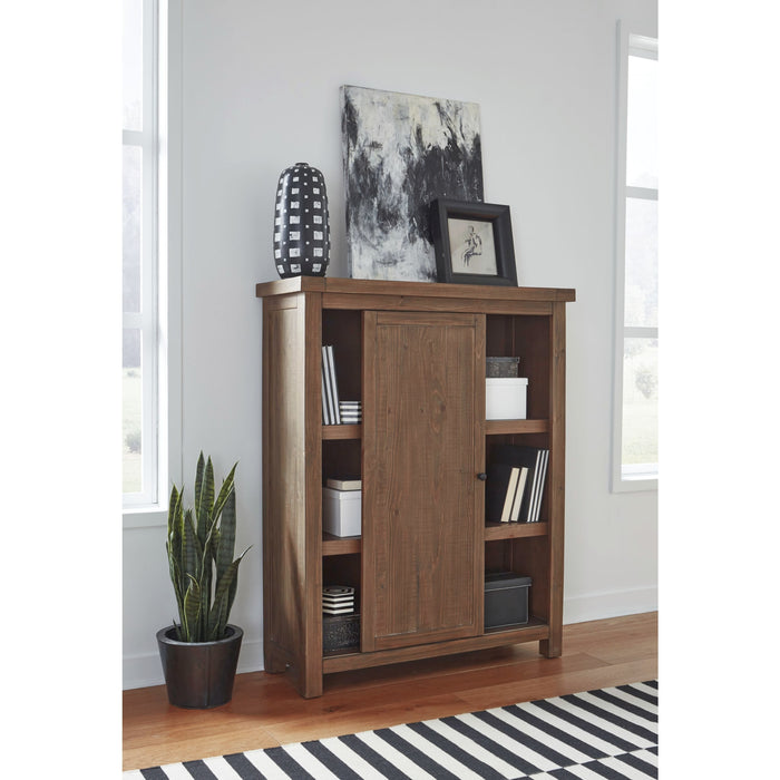 Modus Furniture Autumn Sliding Door Bookcase in Flint Oak 655450342691 8FJ819BS Image 1